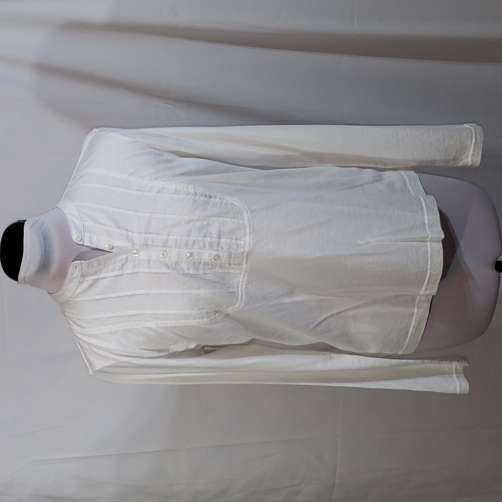 EUC Chaps White Cotton Long Sleeve Top Medium